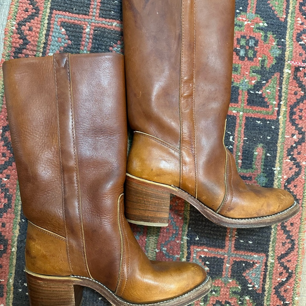 Double H Women's Tall Brown Leather Heeled Boots